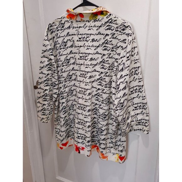 T/O Thomas & Olivia Women's 1XL Zip Up Jacket Handwriting Artsy Art2Wear Boho - Picture 11 of 15